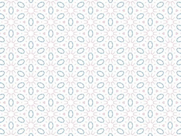 Ilustración Vectorial Mandala Abstracto Azul Rosa Patrón Sin Costura Textura — Vector de stock