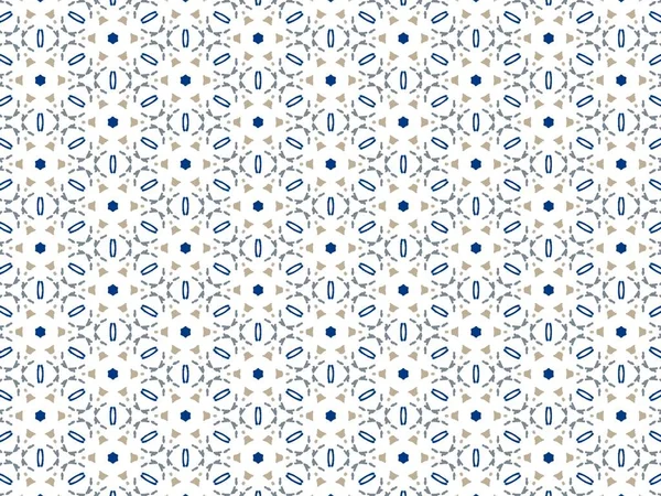 Векторная Иллюстрация Синей Абстрактной Мандалы Текстуры Ikat Обоев — стоковый вектор