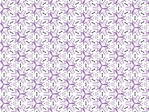 Ilustración Vectorial Mandala Abstracto Púrpura Patrón Sin Costura Textura Ikat — Vector de stock