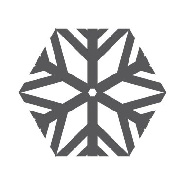 Kar Tanesi ikonu. Web için kışın vektör simgesinin düz çizimi