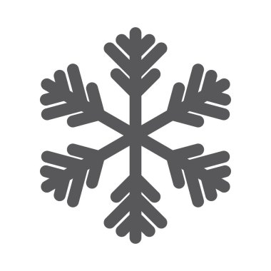 Kar Tanesi ikonu. Web için kışın vektör simgesinin düz çizimi
