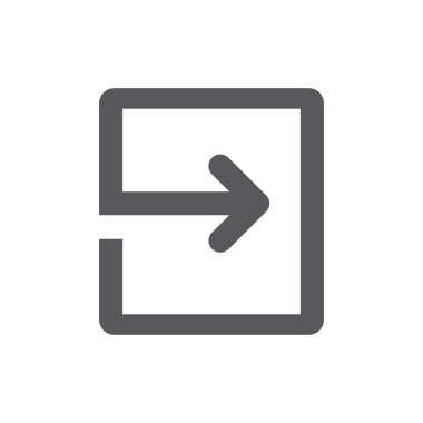 Beyaz arkaplan vektör illüstrasyonunda giriş logosu simgesi düz şekilde girsin