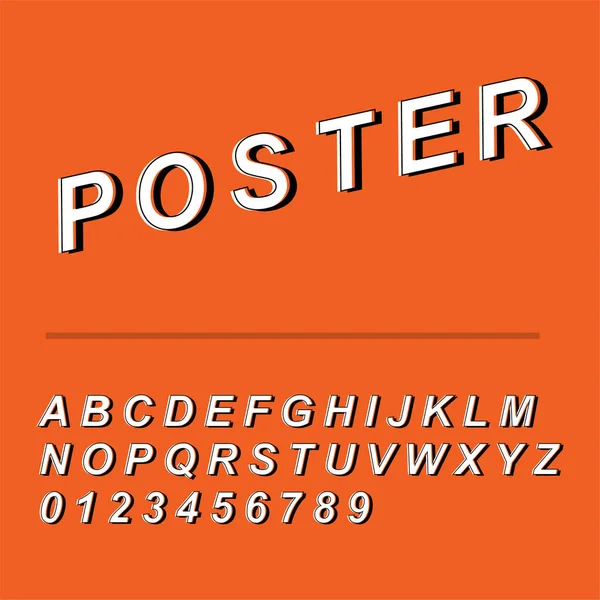 Orange Bakgrund Affisch Med Alfabet Bokstäver — Stock vektor