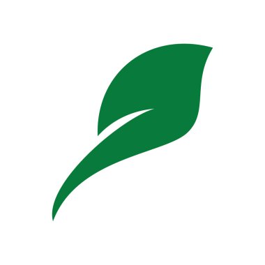 Yeşil yaprak basit simge logo vektörü