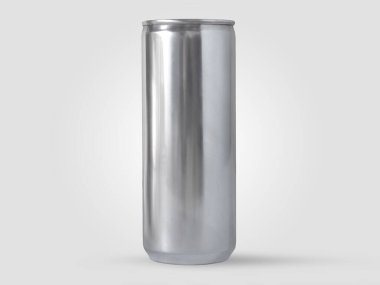 Energy drink soda can mockup template, isolated on light grey background