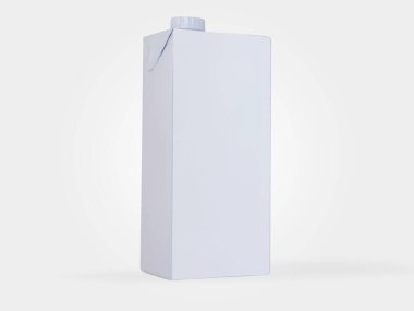 Milk or juice packages made of white carton paper, Mockup template design isolated on white background