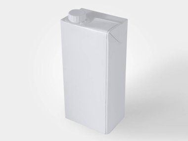 Milk or juice packages made of white carton paper, Mockup template design isolated on white background