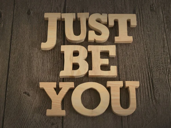 Just You Text Words Typography Written Wooden Letter Life Business Fotografia De Stock