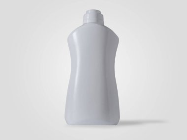 White blank copy space plasctic bottle mock up template, shampoo or soap packaging container, over light grey background