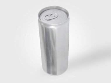 Energy drink soda can mockup template, isolated on light grey background