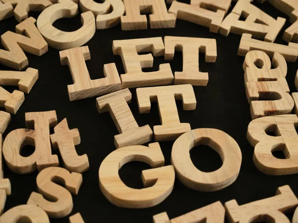Let Text Words Typography Written Wooden Letter Life Business Motivational — Fotografia de Stock