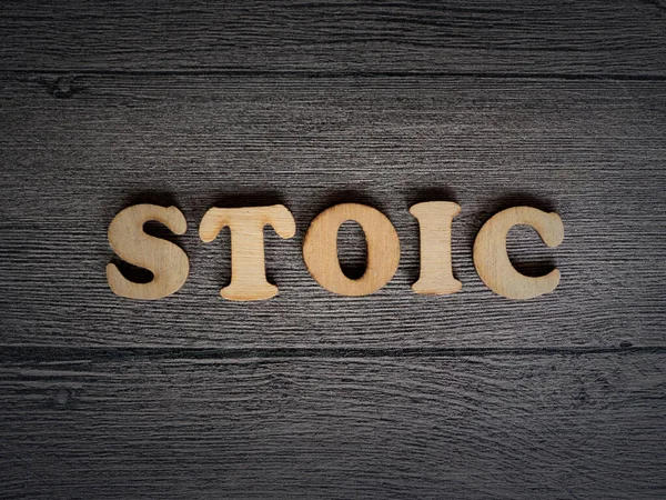 Stoicism Ord Stoic Livsstil Koncept Skriven Träbokstäver — Stockfoto