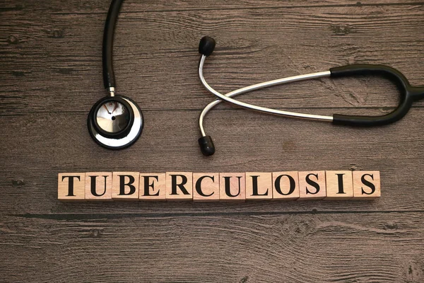 Tuberculose Mots Textes Typographie Écrite Avec Lettre Bois Santé Concept — Photo