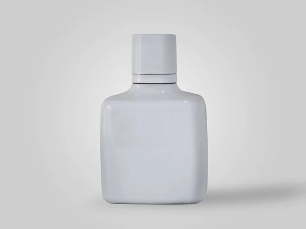 Branco Forma Quadrada Branco Frasco Perfume Vazio Design Modelo Mockup — Fotografia de Stock