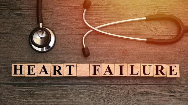 Heart failure, text words typography written with wooden letter, health and medical concept