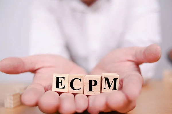 Ecpm Effektiv Kostnad Mille Text Ord Typografi Skriven Med Träbrev — Stockfoto