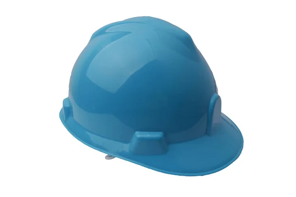 Синий Защитный Шлем Безопасности Конструкции Изолирован Белом Фоне — стоковое фото