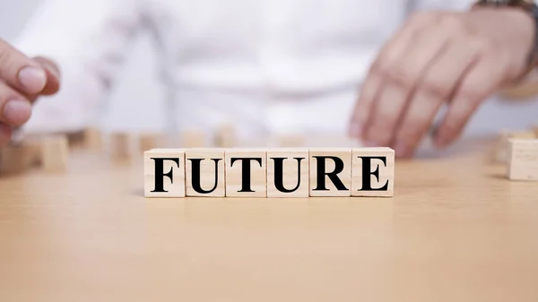 Future Text Words Typography Written Wooden Letter Life Business Motivational — Stock fotografie