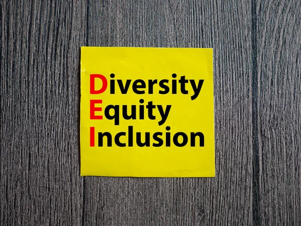 Diversidad Equidad Inclusión Tipografía Palabras Texto Escritas Papel Vida Negocio — Foto de Stock