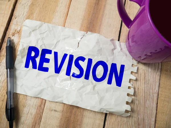 Revision Text Words Typography Written Paper Life Business Motivational Inspirational — Stock Photo, Image