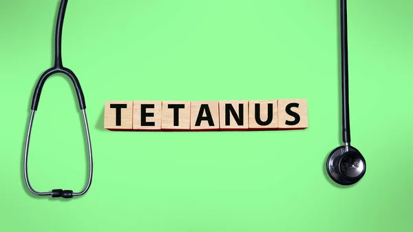 Tetanus Text Ord Typografi Skriven Med Träbrev Hälsa Och Medicinska — Stockfoto