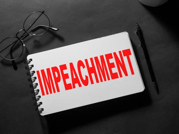 stock image Impeachment, text words typography written on paper, politic and governance concept