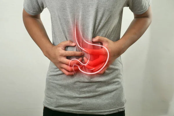Digitale Zusammensetzung Des Inneren Magens Mit Hervorgehobener Roter Entzündung Bei — Stockfoto