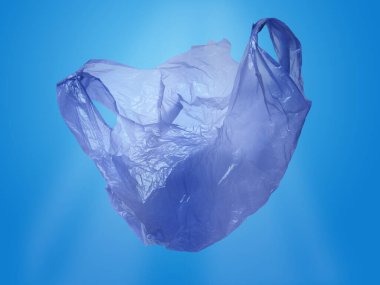 Mavi okyanus suyundaki plastik torba kirliliği, çevre sorunu kavramı