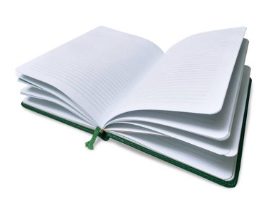 Boş kopyalama alanı beyaz açık kitap, izole edilmiş