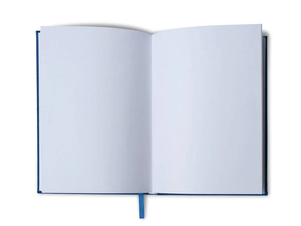 Espaço Vazio Branco Cópia Livro Aberto Branco Vista Superior Cortada — Fotografia de Stock