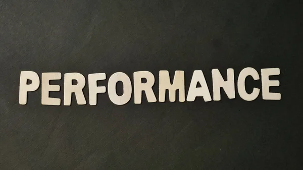 Performance Text Napsaný Dřevěných Nápisech Obchodní Termín Self Improvement Koncept — Stock fotografie