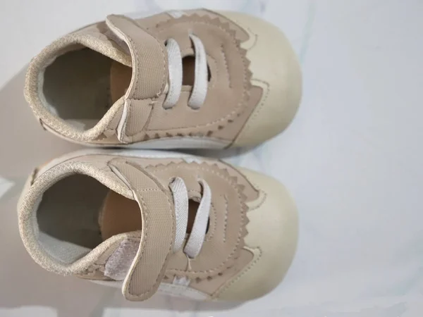 Bonito Pequenos Sapatos Bebê Infantil — Fotografia de Stock