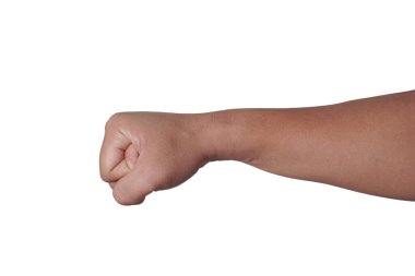 Erkek yumruğu sıkma, yumruk atma, beyazdan soyutlanma.