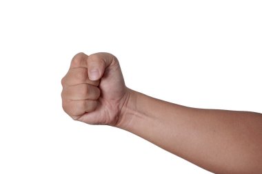 Erkek yumruğu sıkma, yumruk atma, beyazdan soyutlanma.