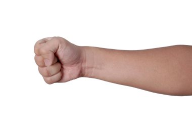 Erkek yumruğu sıkma, yumruk atma, beyazdan soyutlanma.