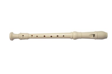 Kaydedici flüt, müzik aleti, beyaz üzerine izole edilmiş.