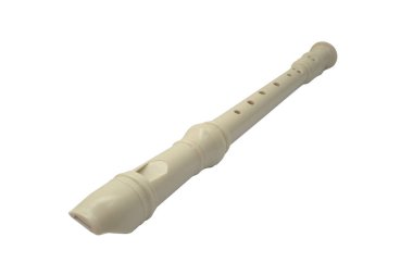 Kaydedici flüt, müzik aleti, beyaz üzerine izole edilmiş.