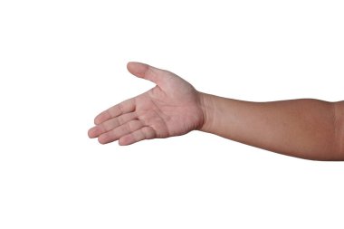 Erkek insan el sıkışır, beyazdan soyutlanır.