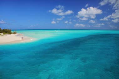 Yeni Kaledonya 'daki Ouvea lagünündeki Mouli Adası' nın kıyısındaki kumsal. Lagün 2008 yılında Unesco Dünya Mirası olarak listelendi..