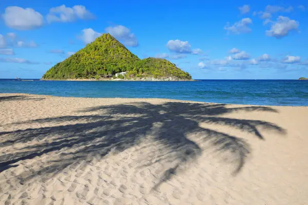 Plaża Levera Wyspie Grenada Widokiem Wyspę Sugar Loaf Grenada Zdjęcia Stockowe bez tantiem