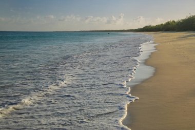 Ouvea lagün, Mouli ve Ouvea Adaları, Sadakat Adaları, Yeni Kaledonya kıyısında Fayaoue plaj. Lagün 2008 yılında Unesco Dünya Mirası listesinde yer aldı..