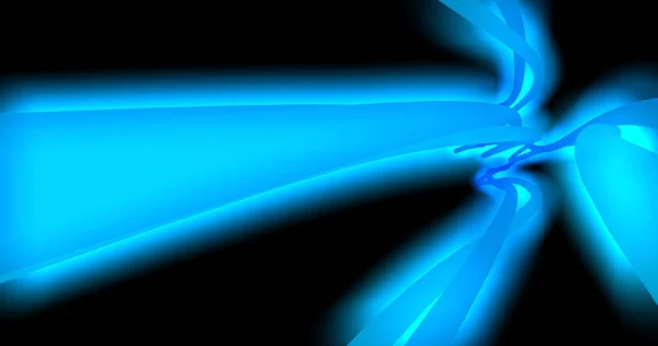 Neonově Modré Abstraktní Pozadí Pohybové Čáry Osvětlené Trubky Vykreslování — Stock fotografie