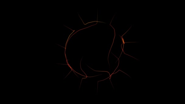 Futurista Ícone Sol Animação Teste Luz Néon Linhas Amarelas Alaranjadas — Vídeo de Stock
