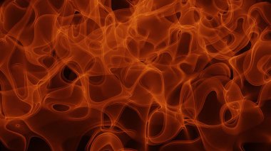 Turuncu yangın teknolojisi soyut arka plan. Kırmızı soyut dalgaların 3 boyutlu görüntüsü alev gibi. Hareket efektli geleceksel arkaplan