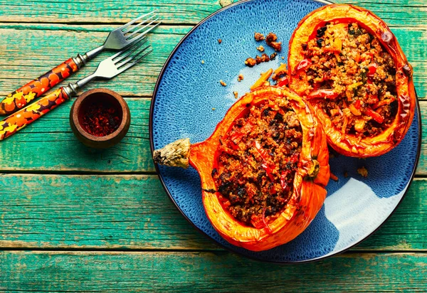 Vegetarian Food Pumpkin Baked Vegetables Plate Healthy Food — Stock Photo, Image