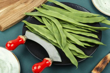 Taze fasulye, taze taze fasulye veya Stangenbohnen..