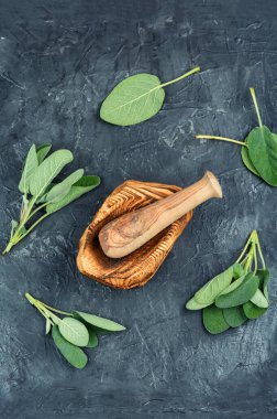 Bitki yaprağı ve tokmaklı havan..