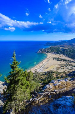 Tsambika Plajı - Panagia Manastırı Kyra Psili - Rodos 'un Cennet Sahil Manastırı - Yunanistan' da Seyahat Varış Yeri