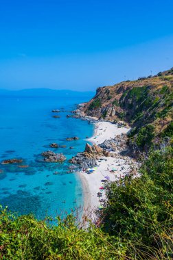 Marinella Di Zambrone - Paradise white beach in Calabria at beautiful coast - close to  Tropea - travel destination in Italy clipart