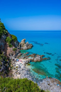 Marinella Di Zambrone - Paradise white beach in Calabria at beautiful coast - close to  Tropea - travel destination in Italy clipart